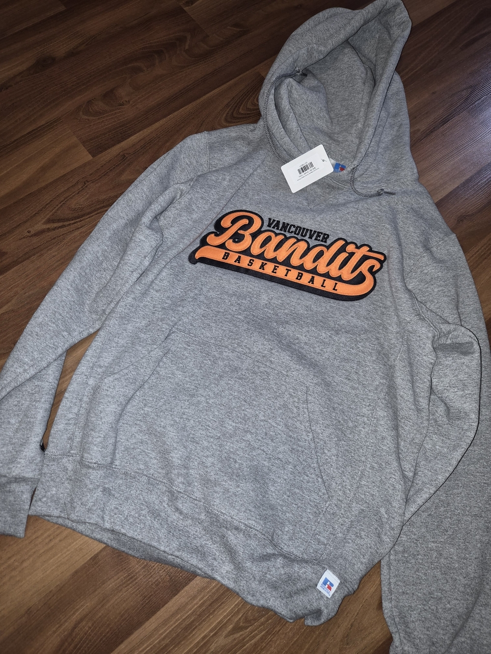 Russell Athletic Grey Hoodie with Orange Vancouver Bandits Logo